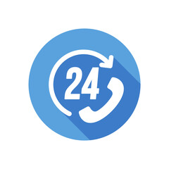 24 Hour Support Isolated Vector Icon