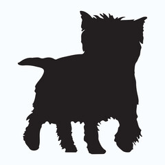 Cairn Terrier silhouettes and icons. Black flat color simple elegant Cairn Terrier animal vector and illustration.