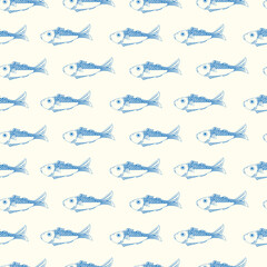 Vector illustration of fish pattern for print 