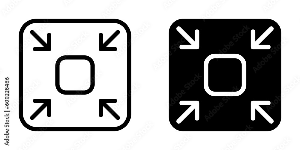 Aufkleber exit full screen icon. sign for mobile concept and web design. vector illustration