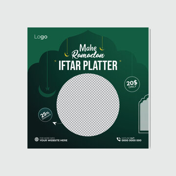 Ramadan Halal Food sele Social Media Post design template