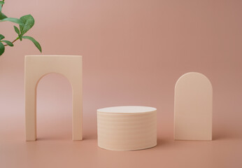 The mock-up display background for the product with a neutral color background.