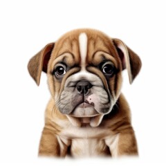Baby Bulldog Breed Puppy Dog Portrait Close Up Generative AI