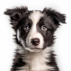 Baby Border Collie Breed Puppy Dog Portrait Close Up Generative AI