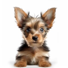 Baby Yorkshire Breed Puppy Dog Portrait Close Up Generative AI