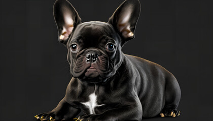 Cute black french bulldog