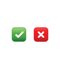 Green and red agree and disagree button design. Approve and cancel button design. Vector illustration.