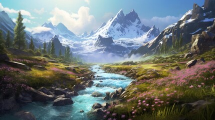 Mountainous landscape with a great view