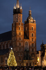 Fototapeta na wymiar Cracow, the old town in the evening.