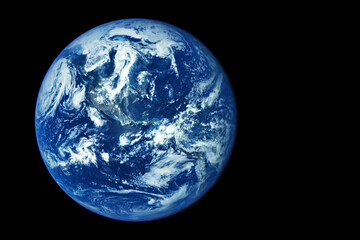 Planet Earth from outer space, on a dark background.