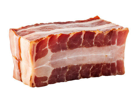 Bacon in transparent background. Generative AI.