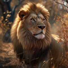 Lion in natural habitat (generative AI)