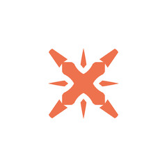 Vector icon simple logo with pointed corners