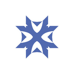 Vector icon simple logo with pointed corners