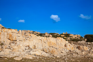 Fototapeta premium Stone and rock formations at Nui Chua National Park, Province of Ninh Thuan,Vinh Hy,Vietnam,asia