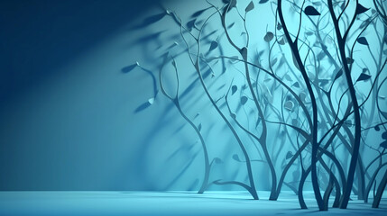 minimalistic abstract wall and plant for product presentation Generative AI