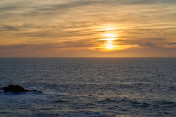 Obraz premium A dramatic sunset at Essaouira city