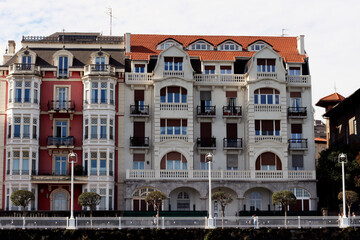 Fototapeta na wymiar Apartment block in Portugalete, Spain