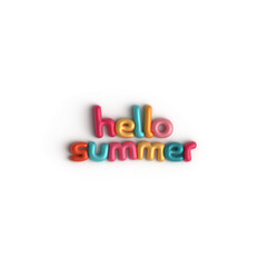3d hello summer text effect in three-dimensional style