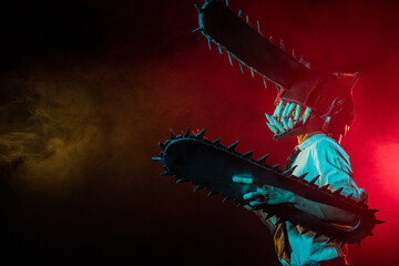Cosplayer portraying a dark anime character.