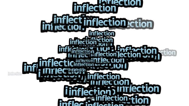 animated video scattered with the words INFLECTION on a white background