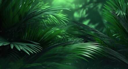 Green leaves background, generative ai