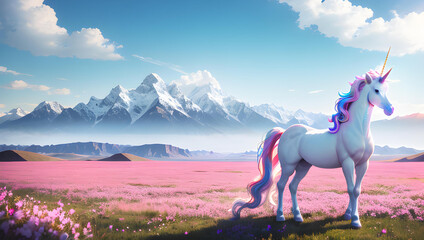 Rainbow unicorn illustration
