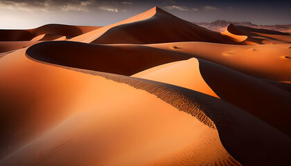 Fototapeta na wymiar Sand dunes in the Sahara Desert