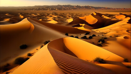 Sand dunes in the Sahara Desert - obrazy, fototapety, plakaty