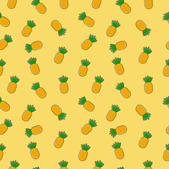 Pineapple fruit seamless pattern
