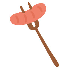 Sausage on a fork 