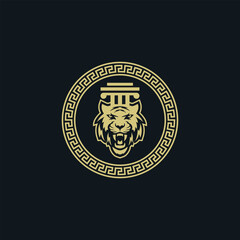 The Greek Lion Column logo features a majestic lion standing on a column, symbolizing strength, power, and royalty. The Greek column represents the rich history and architecture of Greece.