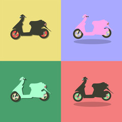 Scooter flat icon vector set