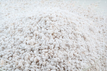Perlite for plants. neutral material of volcanic origin