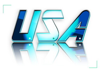 USA_3D Font Refection
