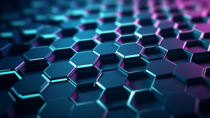 hexagonal  Abstract High Tech Background ai generative
