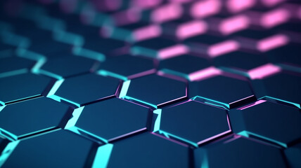 Obraz premium hexagonal Abstract High Tech Background ai generative