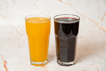Jugo de naranja con Chicha Morada
