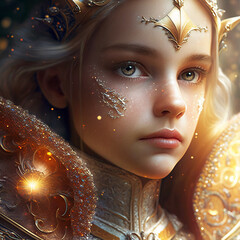 Beautiful fairy tale woman princess close up