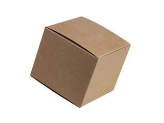 layout of a square cardboard packaging box, isolate on a white background