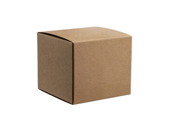 layout of a square cardboard packaging box, isolate on a white background