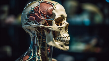 Medical Education: Anatomical Model of the Human Body. Generative AI.