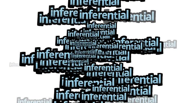 animated video scattered with the words INFERENTIAL on a white background