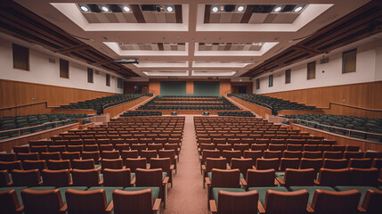 Obraz premium Modern Lecture Hall with Stadium-Style Seating. Generative AI.