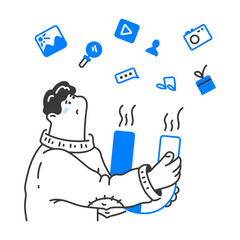 Young man attracts media content