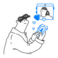 Man likes social media  picture