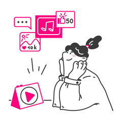 woman watching videos