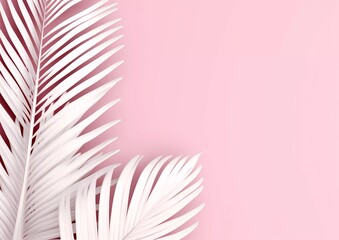 abstract background with stripes,palm leaves, pink
