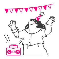 woman celebrating her birthday