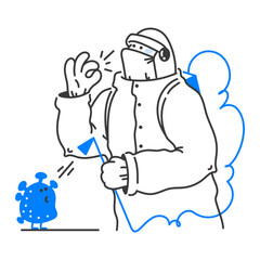 Man destroys the virus